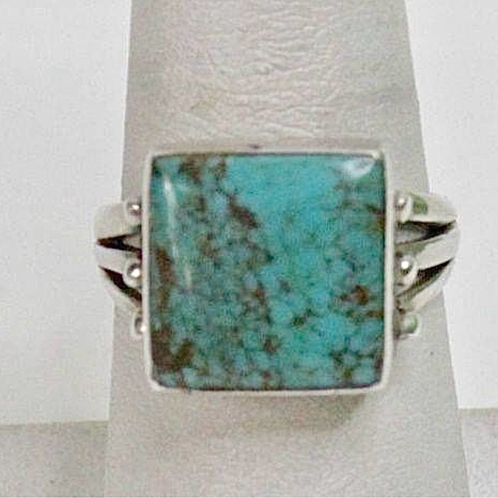 Turquoise and sterling silver ring Sz 7
